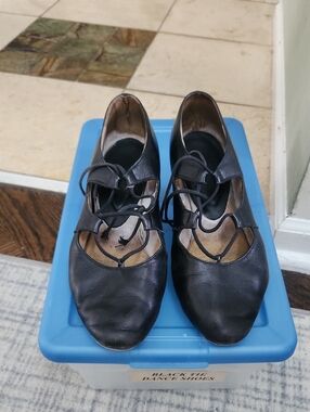 Black Women's Lace-Up Dance Shoes